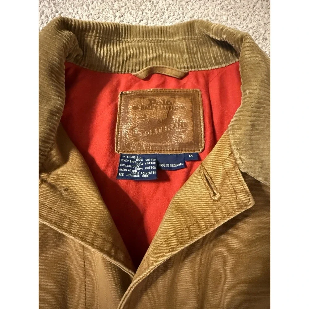 Vintage Polo Ralph Lauren Canvas Jacket Men's M Sportsman Duck Hunting Insulated